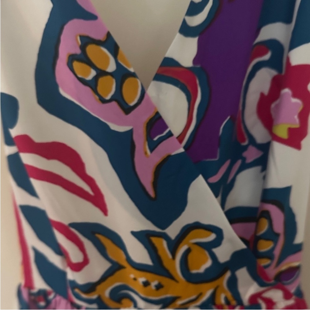 J.Crew Collection Silk Maxi Dress Floral Colorful Sleeveless Tie Waist - Summer - Picture 7 of 9